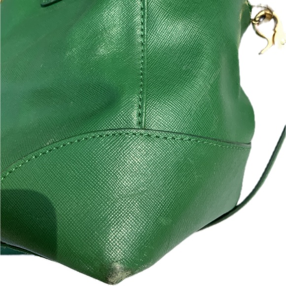 Tory Burch Saffiano Leather Robinson Satchel/Crossbody Kelly Green - Picture 7 of 16